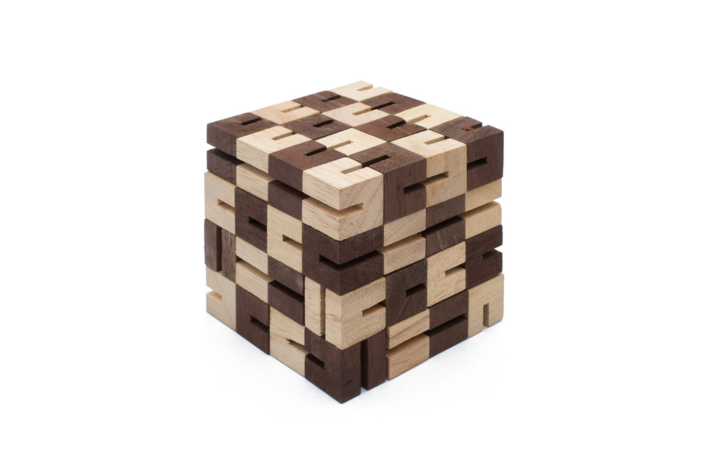 Snake Cube Puzzle or Serpent Cube Wooden Puzzle Toy