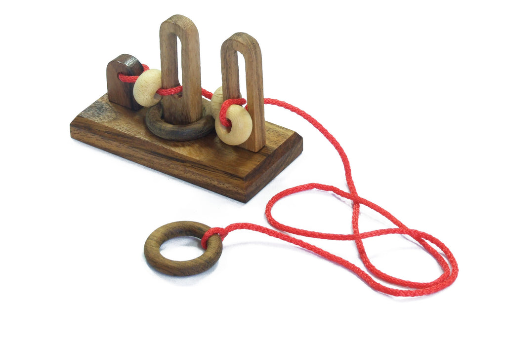Double Ring Release - Wood & String Disentanglement Brain Teaser Puzzles –  Puzzle Solution